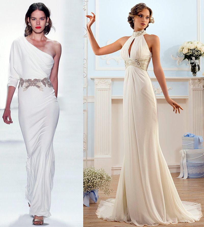 Beautiful wedding dresses in the Greek style