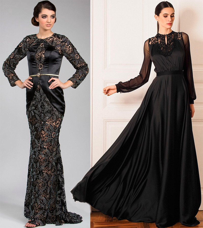 20 black floor-length dresses from current collections