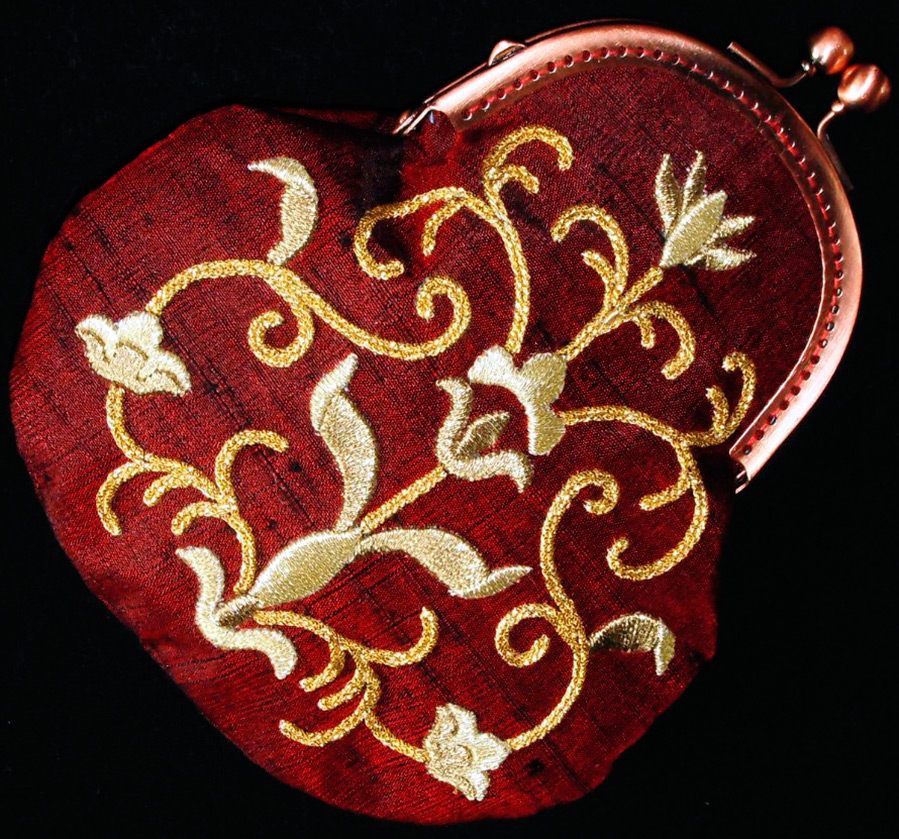 Gold cord embroidery