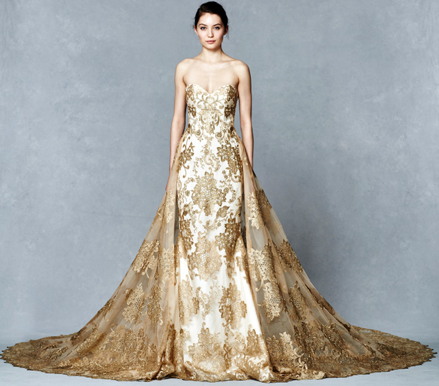 Gold wedding dress