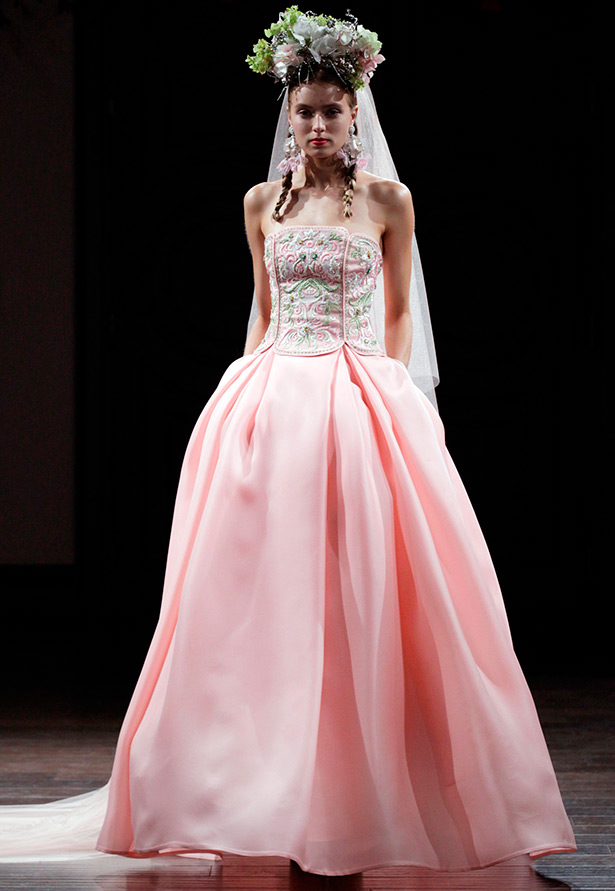 Pink wedding dress