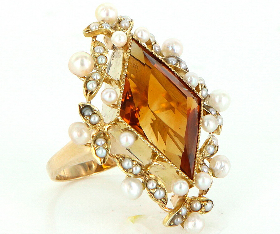 Citrine stone ring