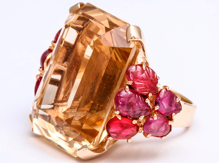 Citrine stone ring