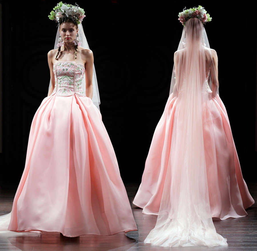 Naeem Khan Pink Wedding Dress