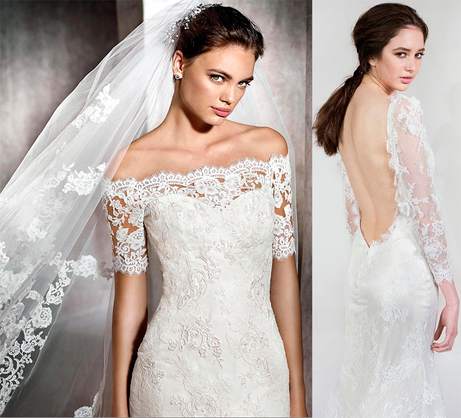 Guipure wedding dress