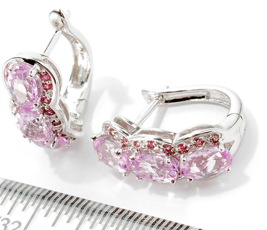 Earrings with kunzite