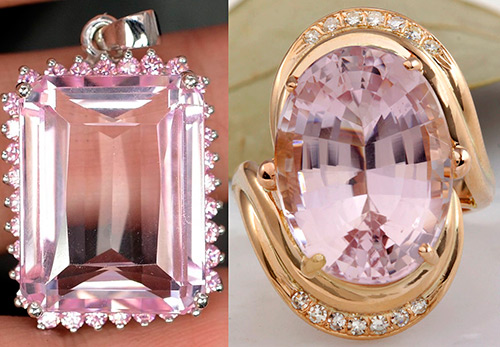 Kunzite stone and the best jewelry