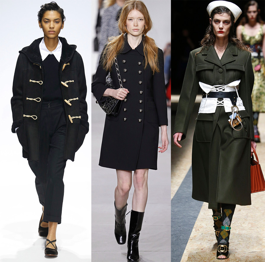 Coats and elements of military style