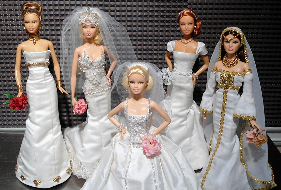 Wedding Dresses for Bride Doll