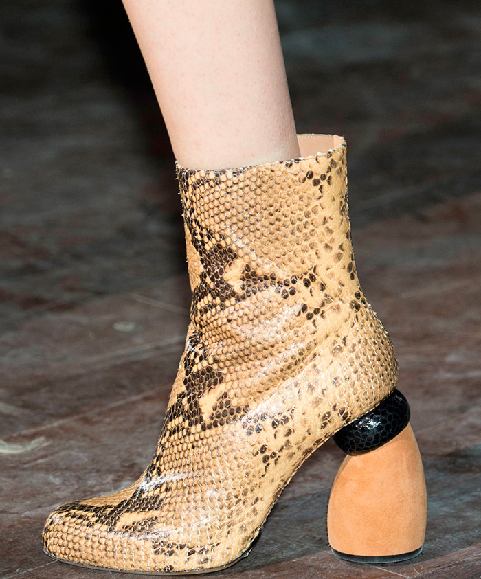 Python leather ankle boots