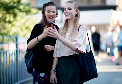 Street style models from New York Fashion Week