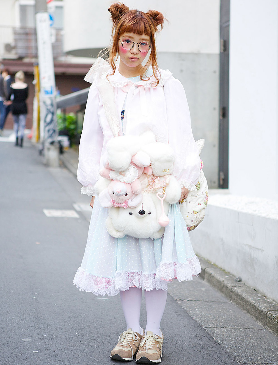 Japanese girl and stuffed toys