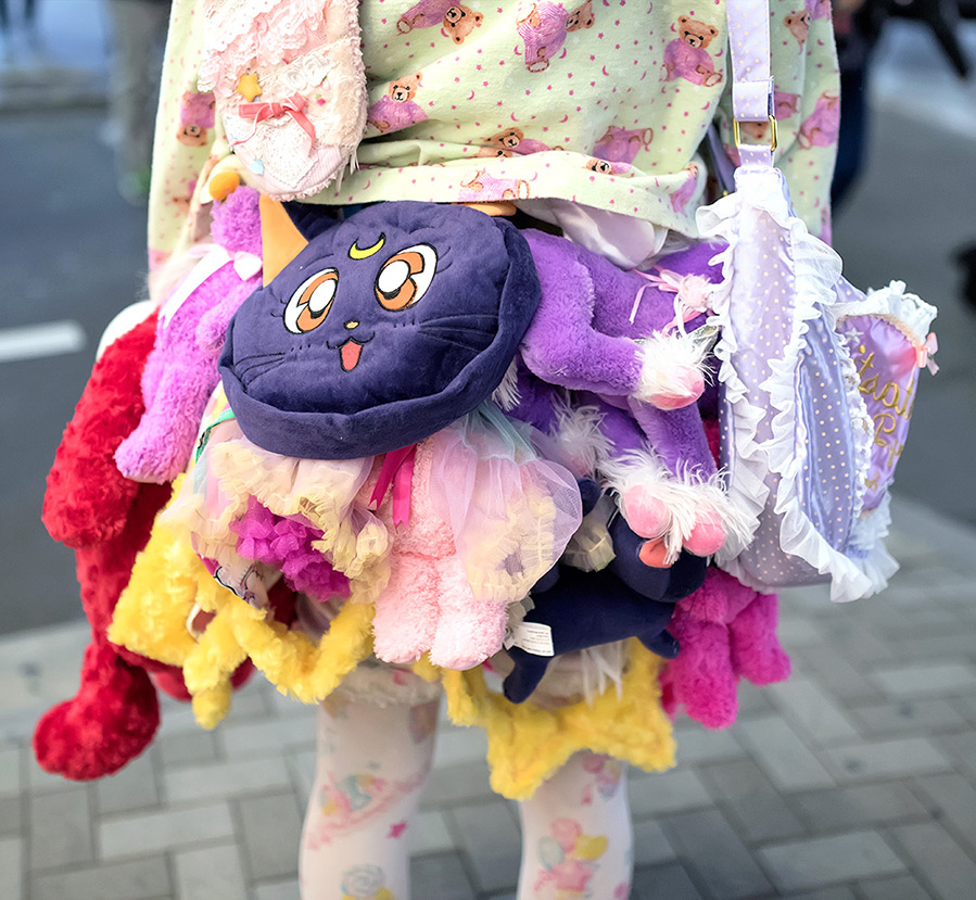 Japanese girl and stuffed toys