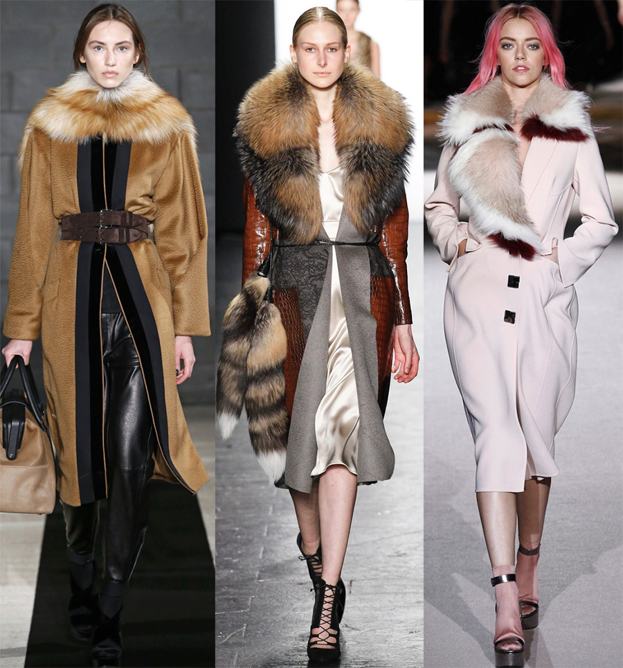 Fashionable women's clothing with fur