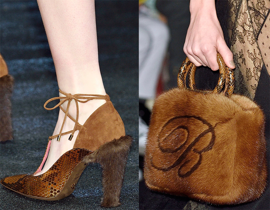 Shoes with fur trim