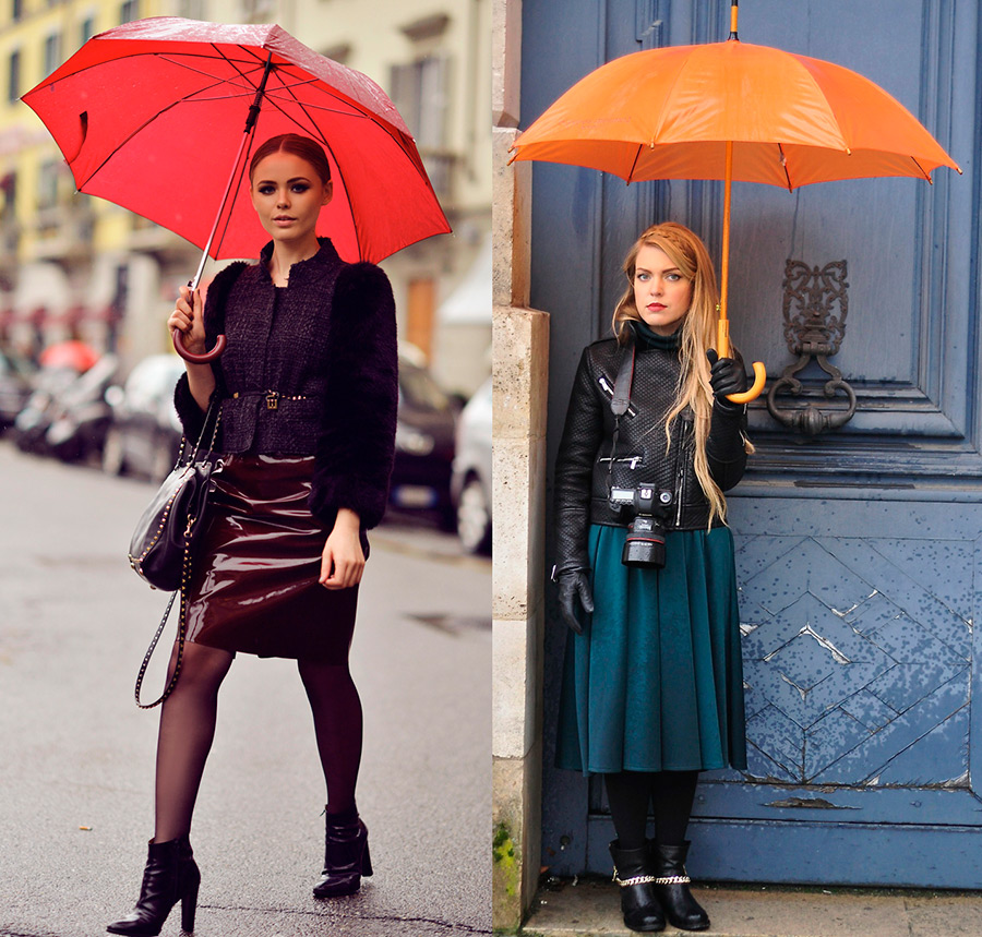 Images d'automne avec des parapluies