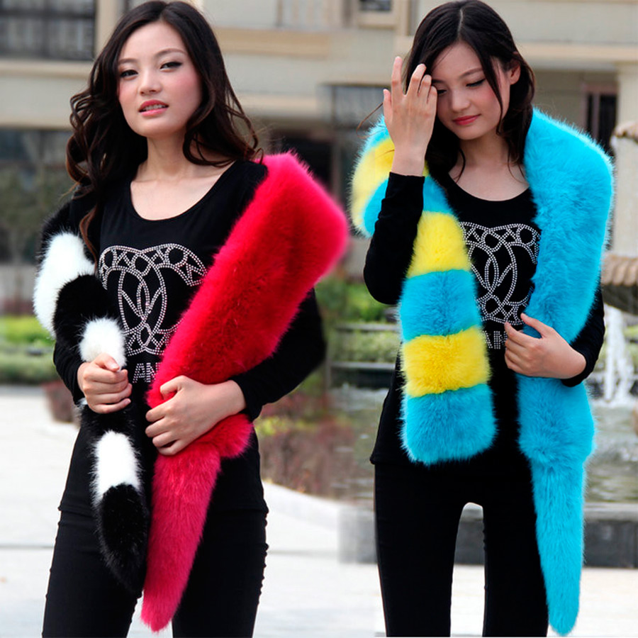 Bright fur scarves