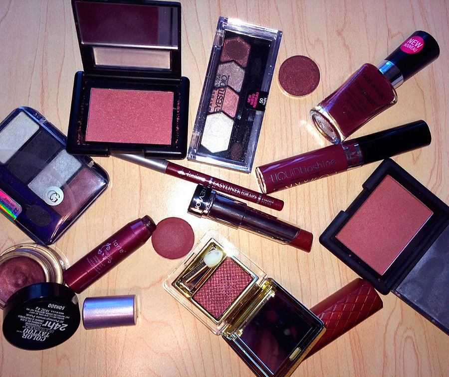 Burgundy cosmetics