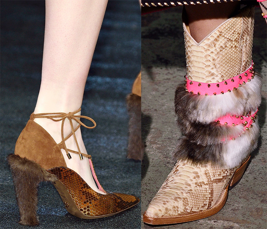 Women's shoes with fur