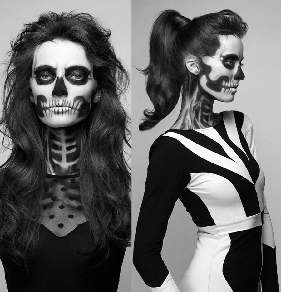 Halloween skeleton makeup