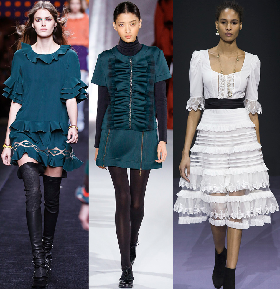 Fashionable looks with flounces, ruffles and frills