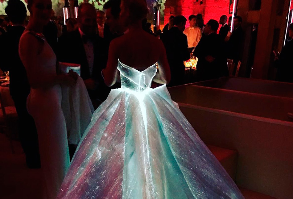 Luminous evening dress