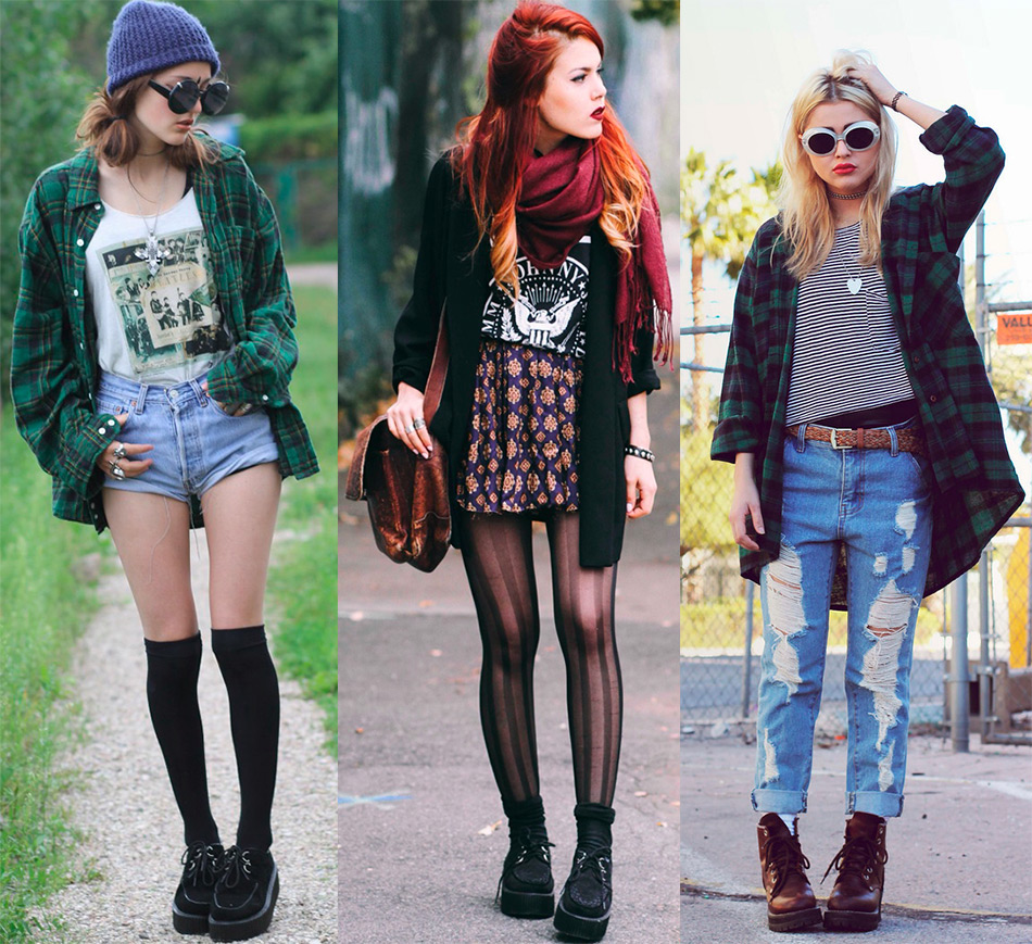 Grunge style in clothes and hairstyles