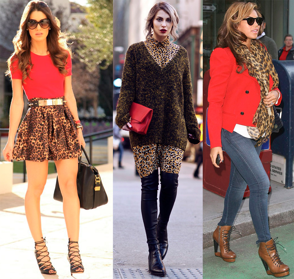 Leopard print with red