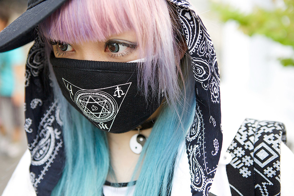 Japanese woman in protective mask