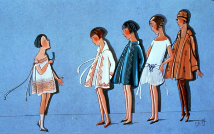 sketches of children's dresses from Lanvin