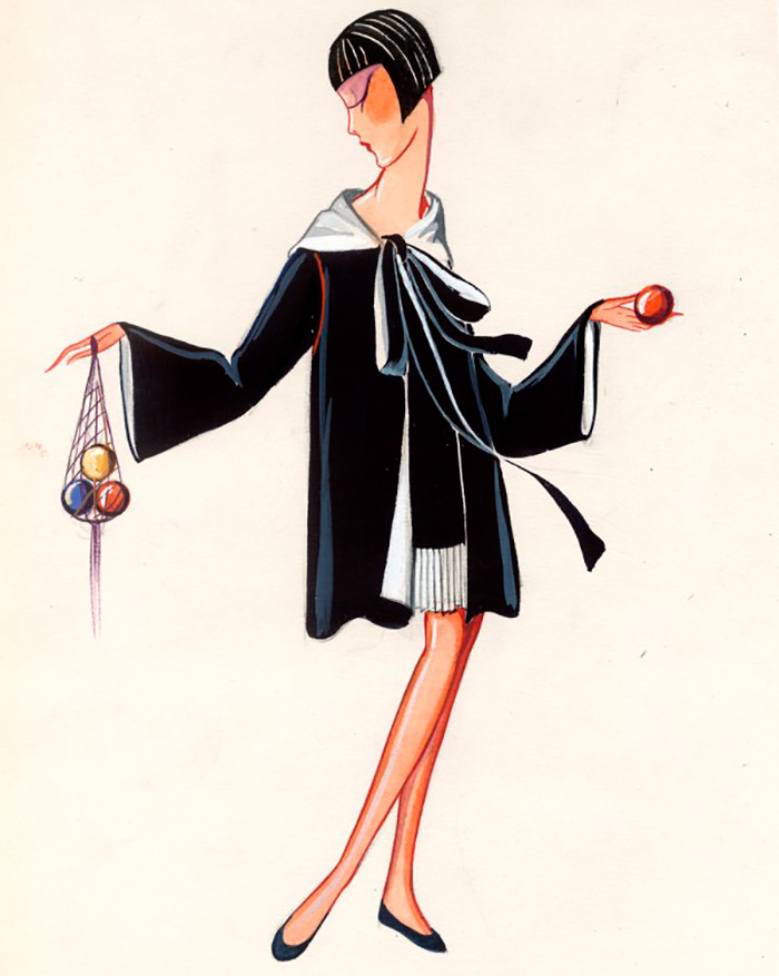 Vintage sketches of children's dresses from Lanvin