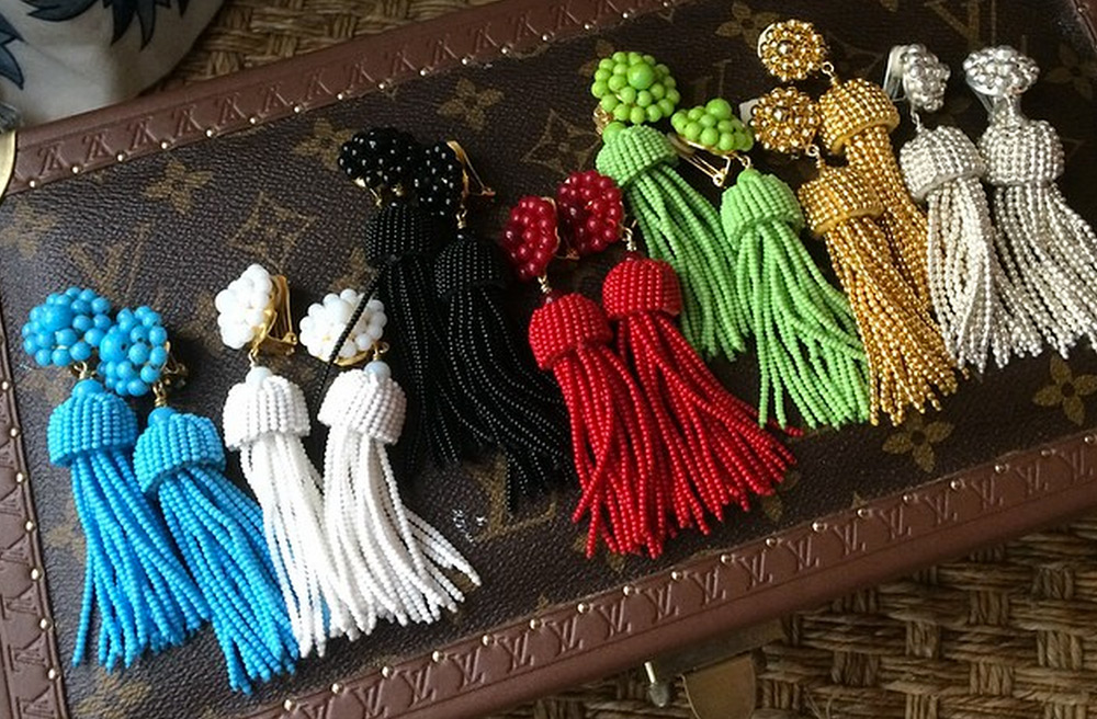 Beaded tassel earrings