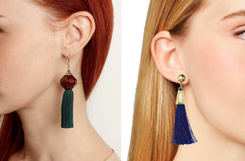 Tassel earrings made of thread