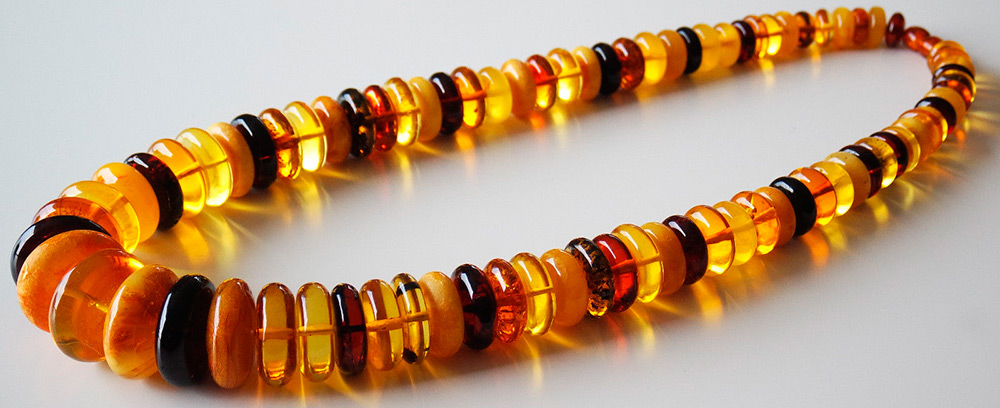 Multicolor amber beads