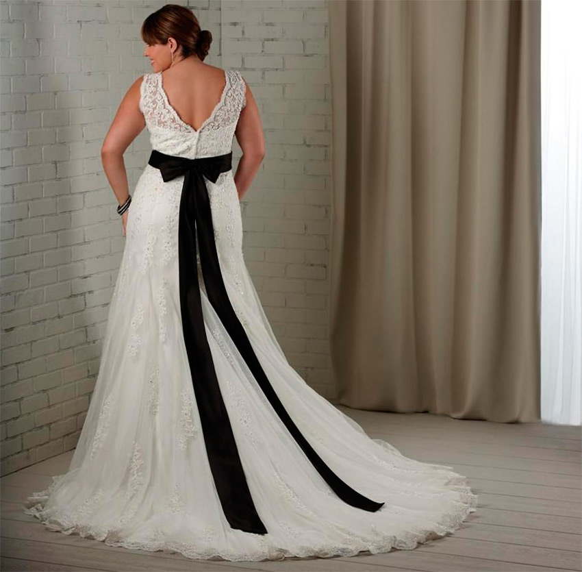 Wedding dress with a train