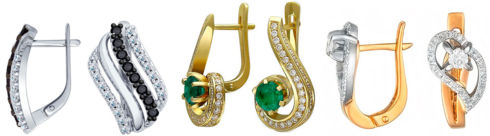 Earrings with English clasp