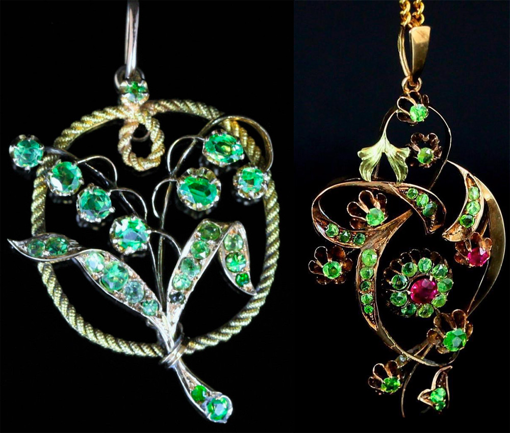 pendants with demantoid