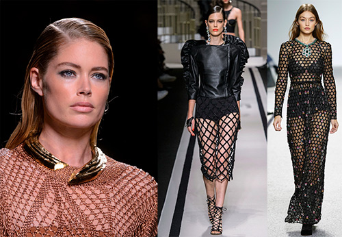 Mesh fabric in the outfits of the spring-summer 2024 season