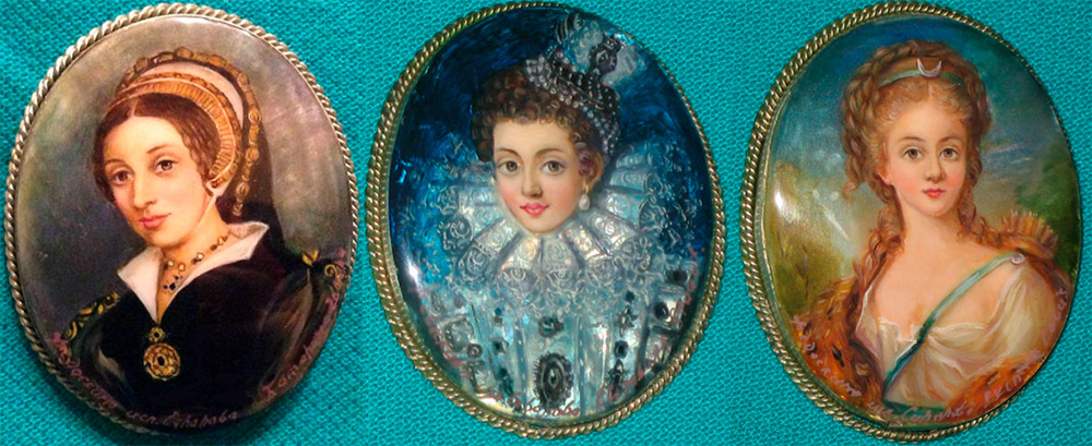 Handmade portrait brooch