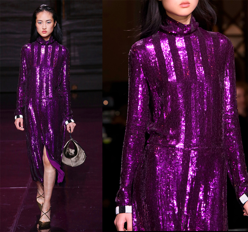 Purple sequin dress