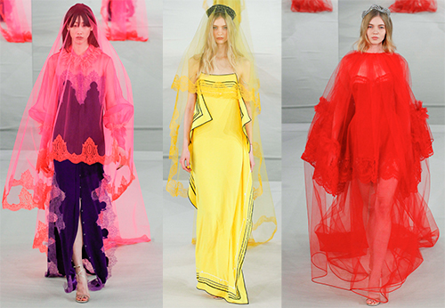 Bright couture dresses as a wedding outfit