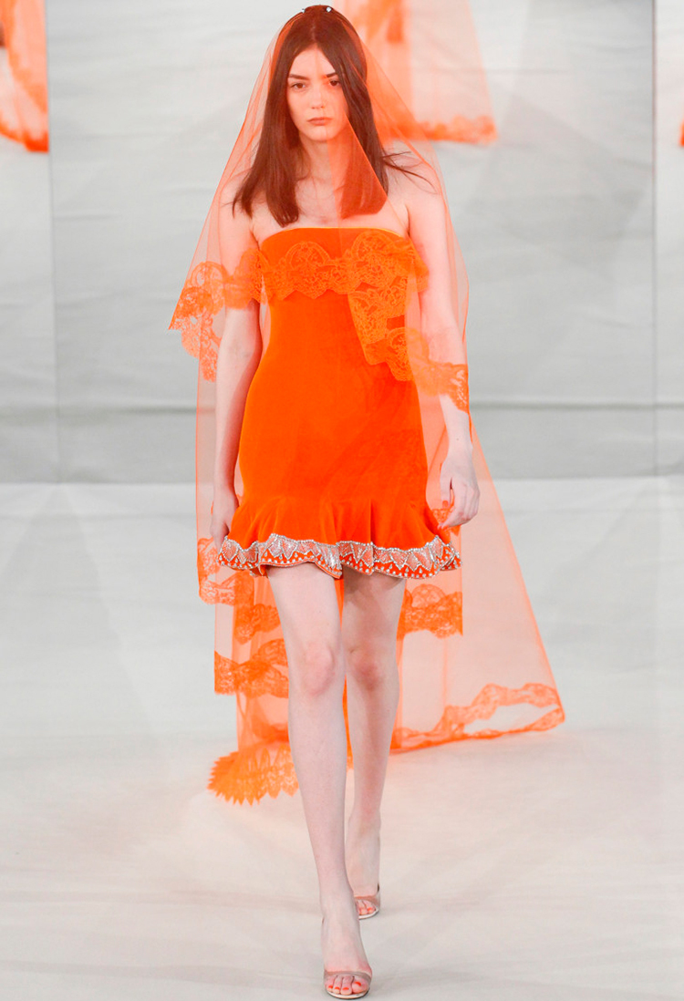 Orange wedding dress