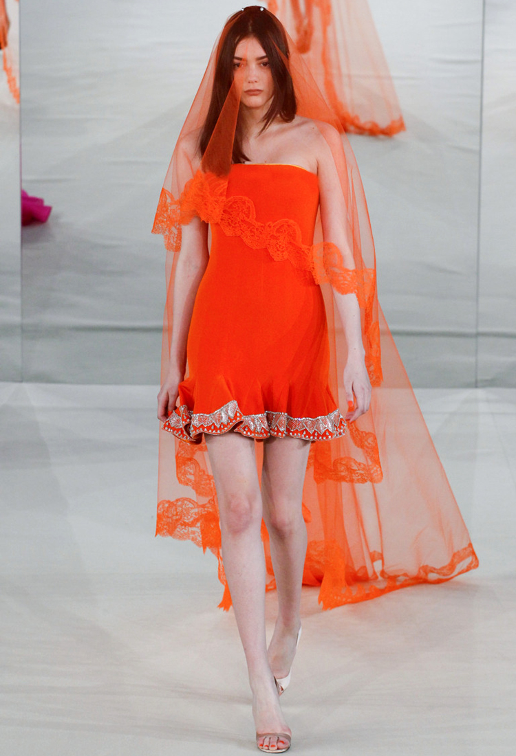 Orange wedding dress