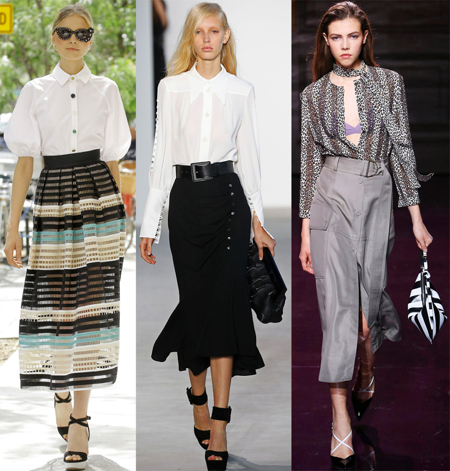 Fashionable midi skirts