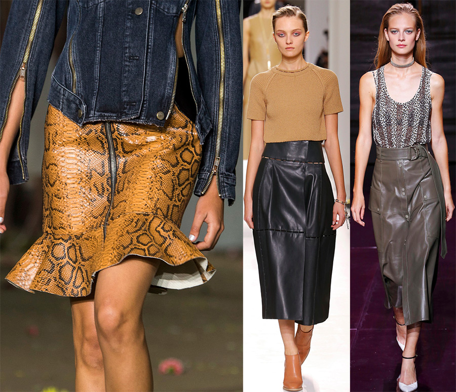 Leather skirts spring-summer