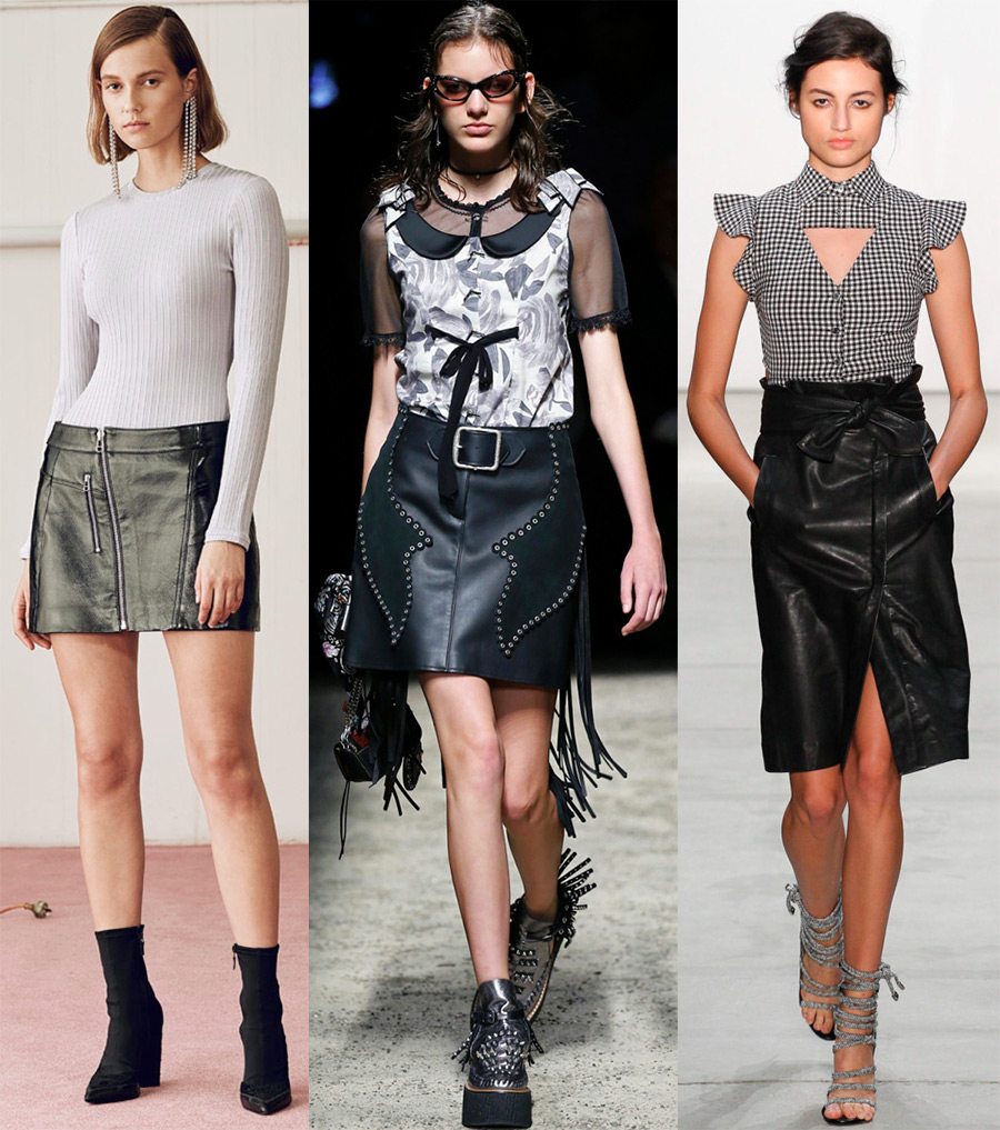 Leather skirts spring-summer