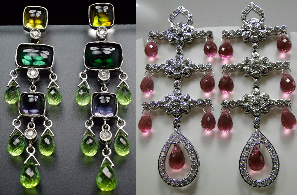 Tourmaline stone earrings