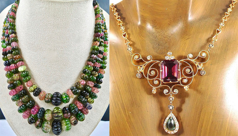 Tourmaline stone necklaces