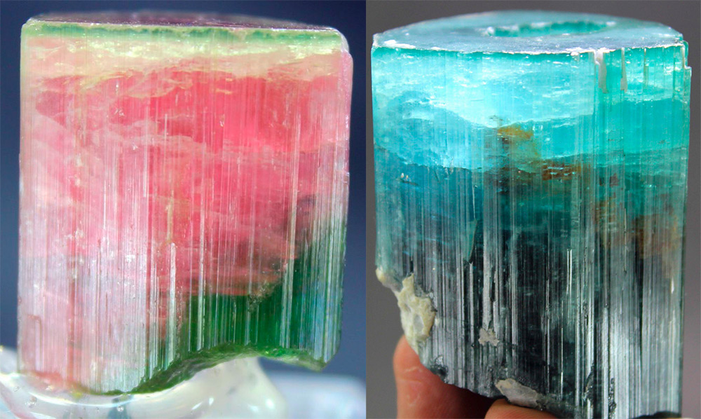 Tourmaline stone crystals