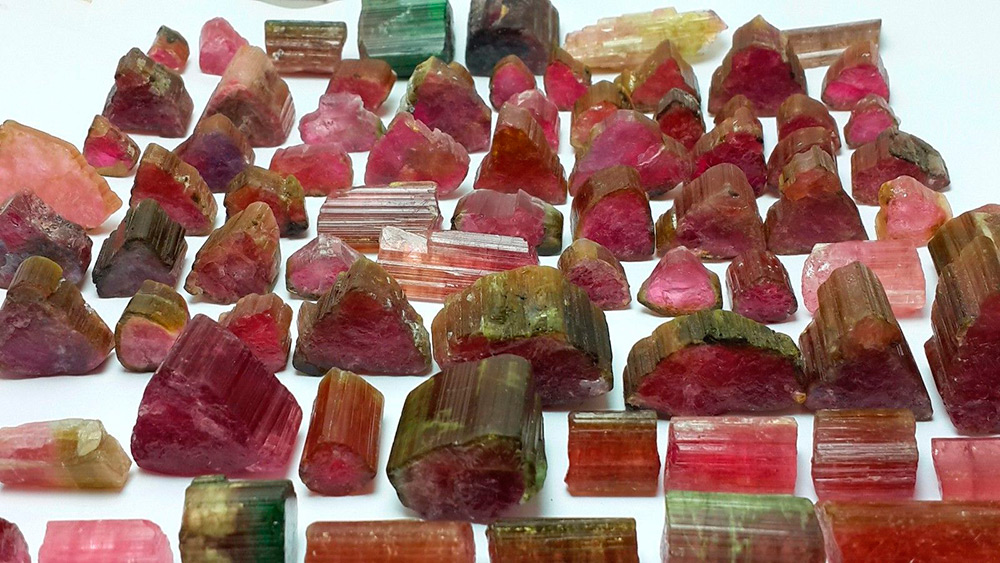 Tourmaline stone crystals